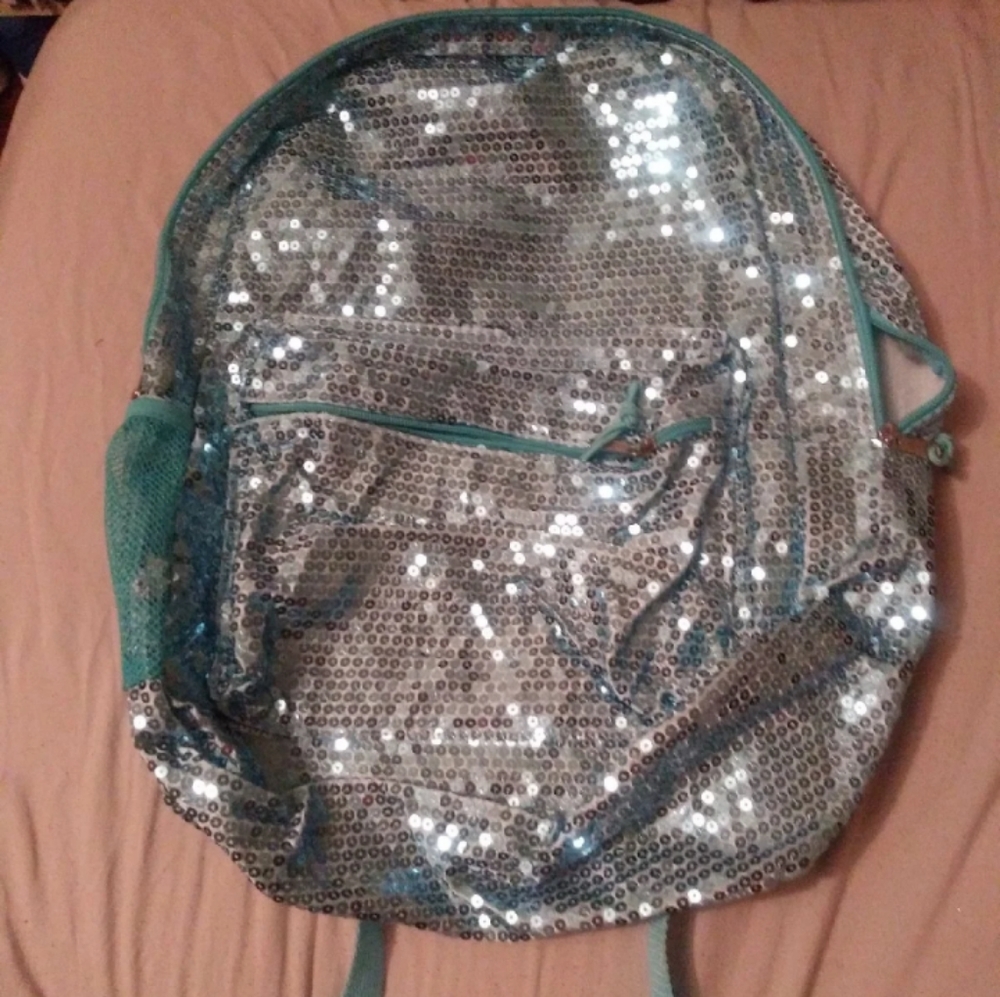 Blue sequin backpack!